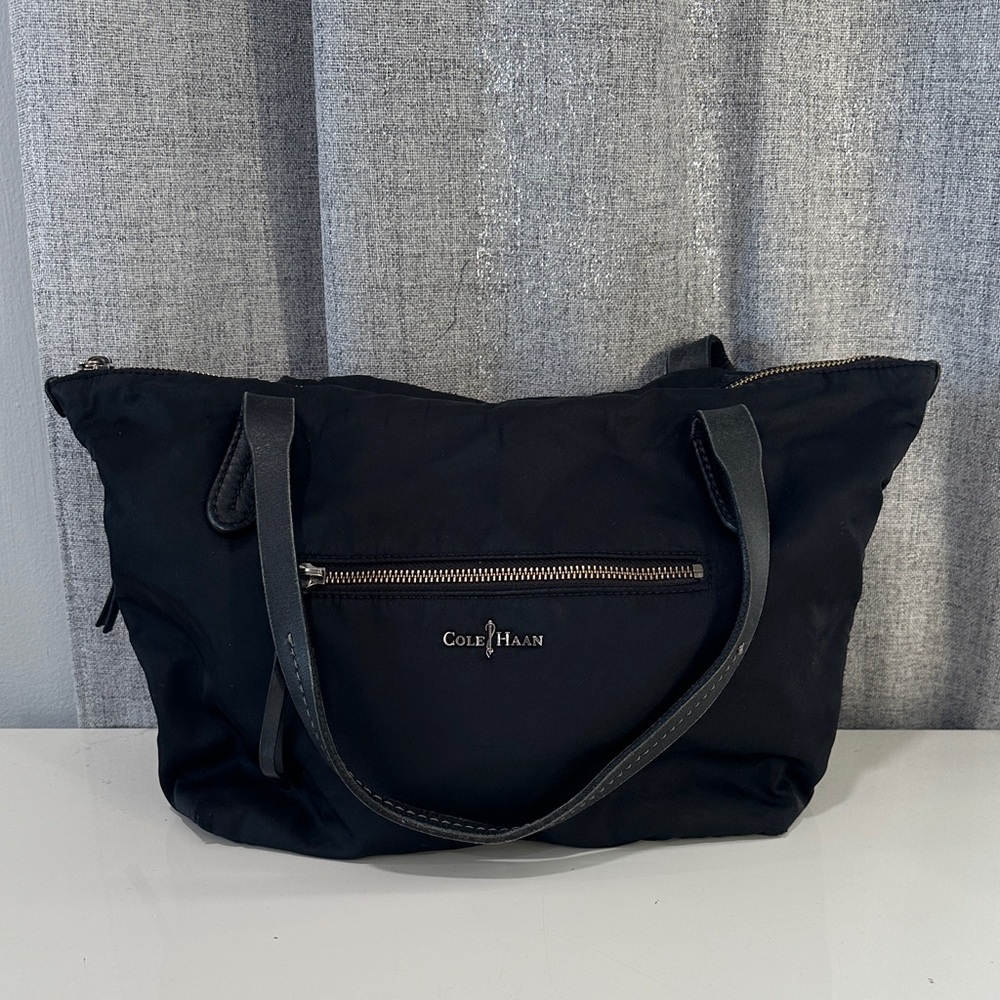 Cole Haan Elegant nylon black tote  with leather handles